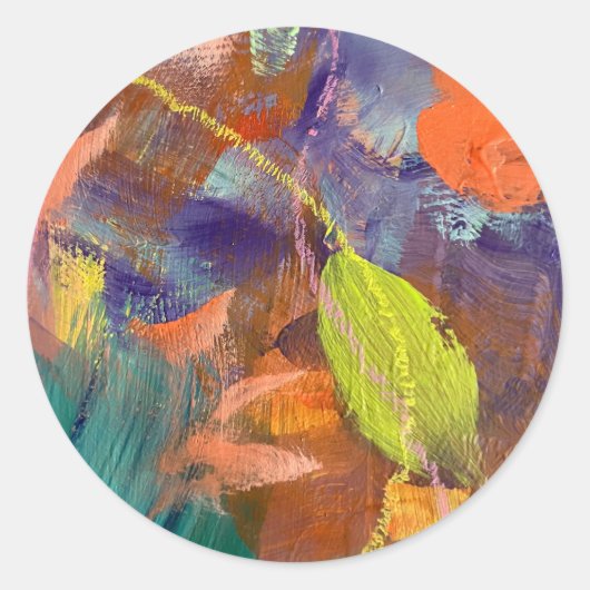 ワイルドガーデンデザインのステッカーとシール ラウンドシール (正面)