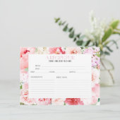 ワイルドガーデンフレームブライダルシャワーレシピカード 招待状 (スタンド正面)