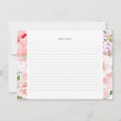 ワイルドガーデンフレームブライダルシャワーレシピカード 招待状 (裏面)