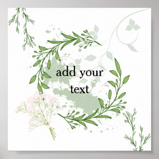 "ワイルドガーデンフレーム – フローラ緑のデザイン" ポスター