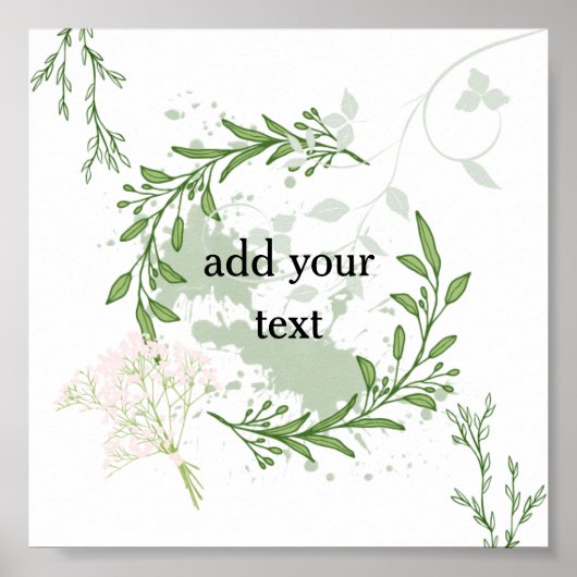 "ワイルドガーデンフレーム – フローラ緑のデザイン" ポスター (正面)