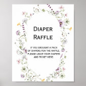 ワイルドガーデン開花ベビーおむつラッフルサイン ポスター (正面)