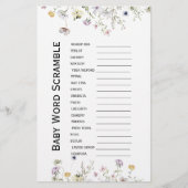 ワイルドガーデン開花ベビーシャワーワードスクランブル (正面)