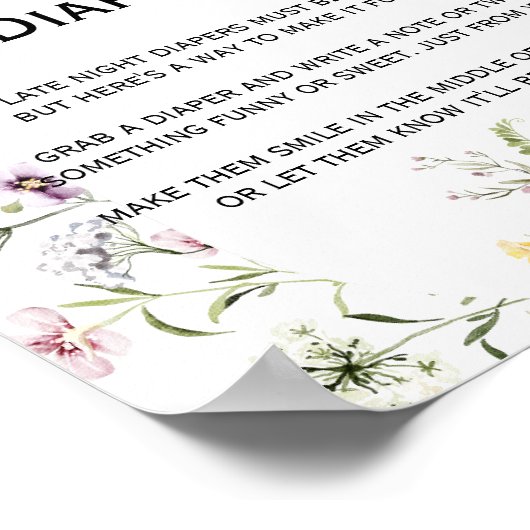 ワイルドガーデン開花レイトナイトおむつサイン ポスター (角)