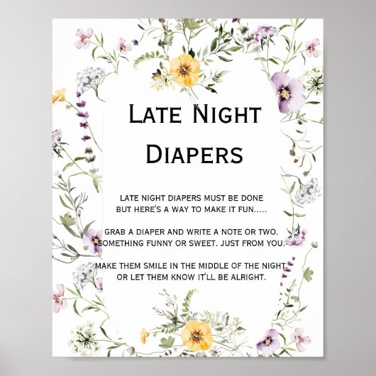 ワイルドガーデン開花レイトナイトおむつサイン ポスター (正面)