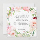 ワイルドガーデン | All in one Pink Botanical 結婚's 招待状 (正面)