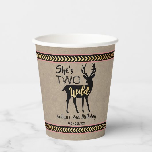 ワイルドガールズウッドランドディアー2歳の誕生日 紙コップ (正面)