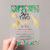 ワイルドガールズセカンドバースデーパーティー アクリル招待状 (インサイチュ (ポータブル))