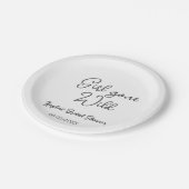 ワイルドガール ブライズシャワー 名前 日付 シンプル ミニ ペーパープレート (アングル)