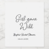 ワイルドガール ブライズシャワー 名前 日付 シンプル ミニ ワインラベル (シングルラベル)