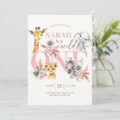 ワイルドガール・ワンサファリ・バースデー・インビテーション・ジャングル 招待状 (スタンド正面)