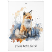ワイルドキツネのウイスパーズの水彩カスタムで クリップボード (裏面)