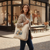 ワイルドキツネのウイスパーズの水彩カスタムで トートバッグ