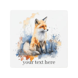 ワイルドキツネのウイスパーズの水彩カスタムで メタルプリント