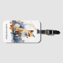 ワイルドキツネのウイスパーズの水彩カスタムで ラゲッジタグ