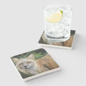 ワイルドキツネ ストーンコースター (横)