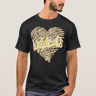 ワイルドキャッツ イエロー ブラック チーター スクール スポーツ ファン Tシャツ