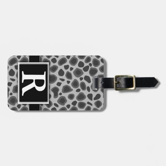 ワイルドキャットアニマルプリントモダンモノグラエレガントム ラゲッジタグ (正面横)