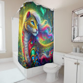 ワイルドキャットアート シャワーカーテン (インサイチュ)