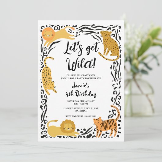 ワイルドキャットジャングルの誕生日パーティーへの招待 招待状 (スタンド正面)
