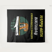 ワイルドキャットタイガーパーソナライズされたオンブラック タペストリー (正面(横))