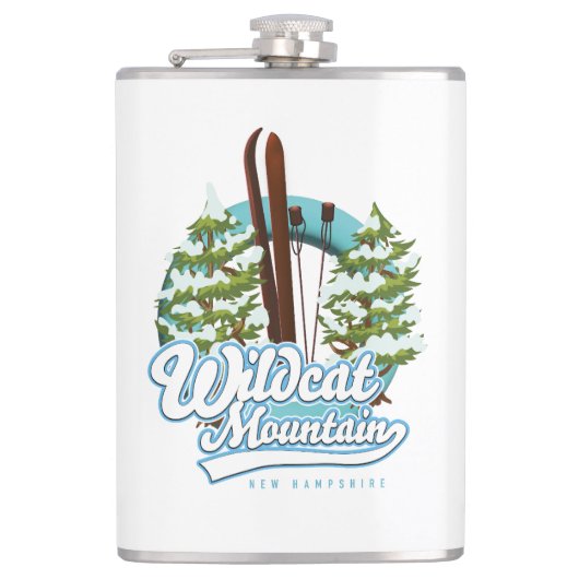 ワイルドキャットマウンテンニューハンプシャースキーポスターコーヒーM フラスク (正面)