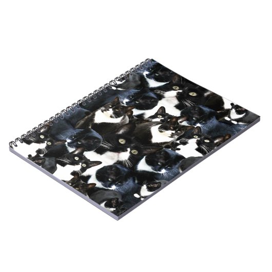 ワイルドキャットマドネスおもしろい子猫フォトコラージュアート ノートブック (左側)