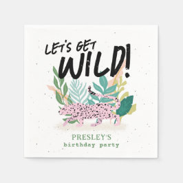 ワイルドキャット子供の誕生日パーソナライズされたパーティーナプキン スタンダードカクテルナプキン