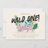 ワイルドキャット子供の誕生日パーティの招待状 招待状 (正面)