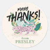 ワイルドキャット子供の誕生日パーティー ラウンドシール (正面)