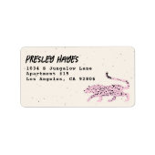 ワイルドキャット子供の誕生日住所 シール (正面)