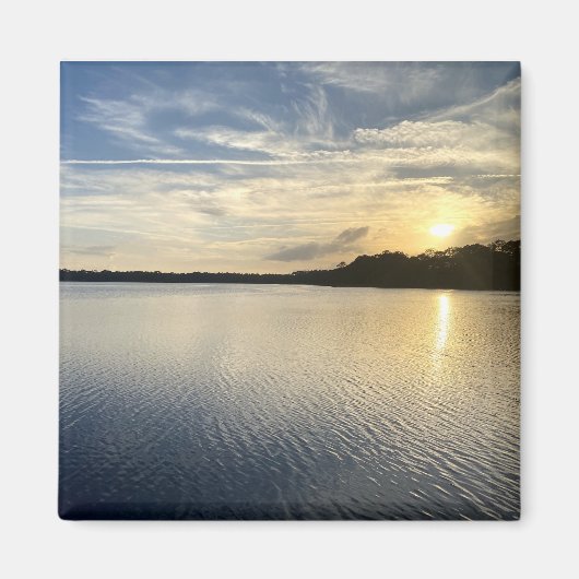 ワイルドキャット湖に沈む夕日 マグネット (正面)