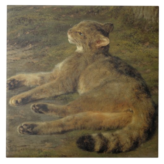 ワイルドキャット(by Rosa Bonheur) タイル (正面)
