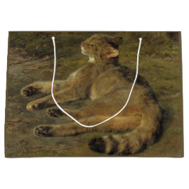 ワイルドキャット(by Rosa Bonheur) ラージペーパーバッグ