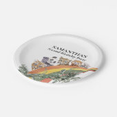 ワイルドキュートジャングルアニマルレインボー誕生日 ペーパープレート (アングル)