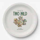 ワイルドキュート恐竜2回目の誕生日パーティー ペーパープレート (正面)