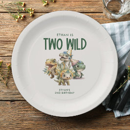 ワイルドキュート恐竜2回目の誕生日パーティー ペーパープレート