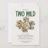 ワイルドキュート恐竜2回目の誕生日パーティー 招待状 (正面)