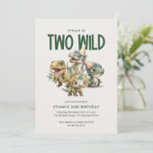 ワイルドキュート恐竜2回目の誕生日パーティー 招待状 (スタンド正面)