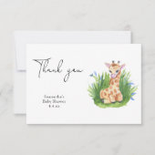 ワイルドキリン感謝してい – あなた赤ちゃんシャワー サンキューカード (正面)