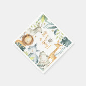 ワイルドキリン・ゼブラゾウの赤ちゃんシャワー スタンダードカクテルナプキン (角)