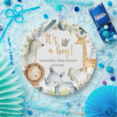 ワイルドキリン・ゼブラゾウの赤ちゃんシャワー ペーパープレート (パーティー)