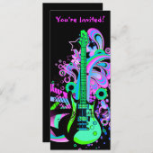 ワイルドギター（黒） 招待状 (正面/裏面)
