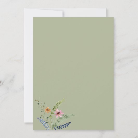 ワイルドクラシック花模様ボホベージュブライダルシャワー 招待状 (裏面)