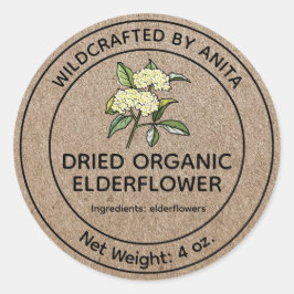 ワイルドクラフト乾燥エルダーフラワークラフト紙スタイル ラウンドシール