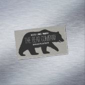 ワイルドグリズリーベアーシルエットワイルドライフキャンプグラウンド マグネット名刺 (インサイチュ)