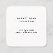 ワイルドグリズリーベアーシルエット |野生生物アウトドア スクエア名刺 (裏面)