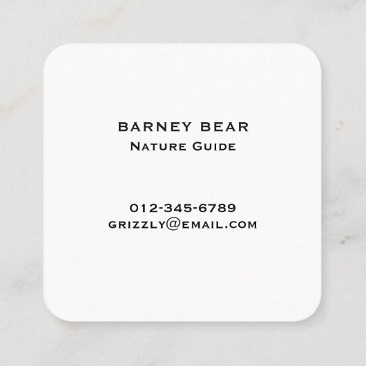 ワイルドグリズリーベアーシルエット |野生生物アウトドア スクエア名刺 (裏面)
