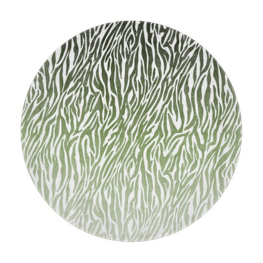 ワイルドグリーンゼブラ印グラデーション刷 カッティングボード (正面)