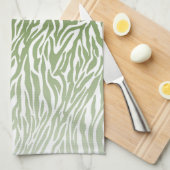 ワイルドグリーンゼブラ印グラデーション刷 キッチンタオル (四つ折り)